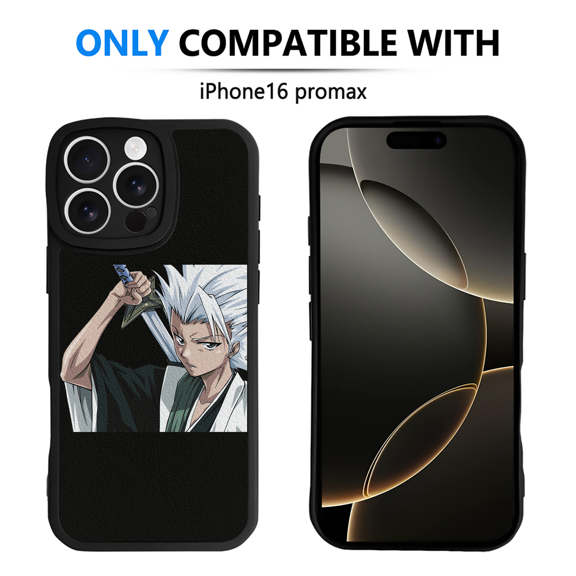 （画像用） ブリーチ 日番谷冬獅郎（ひつがや とうしろう） BLEACH Hitsugaya Toushirou 【iPhone 16シリーズ対応】シリコンスマホケース（レザー調） 材質：シリコン